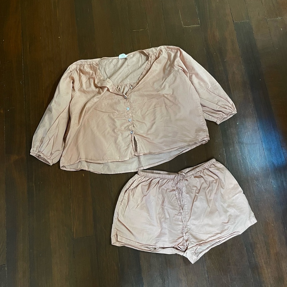 Pink Pajama Set Soft Cotton Blend Intimates